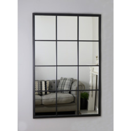 Brooklyn - Large Black Metal Wall Mirror 120cm x 80cm - thumbnail 6