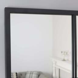 Brooklyn - Large Black Metal Wall Mirror 120cm x 80cm - thumbnail 2
