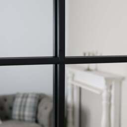 Brooklyn - Large Black Metal Wall Mirror 120cm x 80cm - thumbnail 4