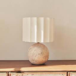 Caia - Travertine Scallop Shade Table Lamp - thumbnail 2