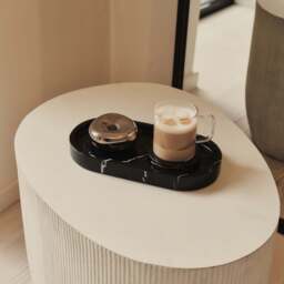 Travara - Black Marble Oval Decorative Tray - thumbnail 4