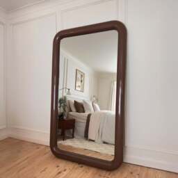 Obsidian - Full Length Rectangular Chocolate Gloss Extra Large Mirror 200cm x 120cm - thumbnail 4