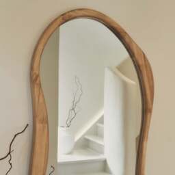 Arcurva - Large Full Length Light Wood Irregular Mirror 170cm x 85cm - thumbnail 3