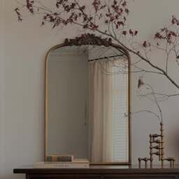 Amelia - Gold Arched Metal Portrait Mirror 100cm x 64cm - thumbnail 5