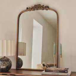 Amelia - Gold Arched Metal Portrait Mirror 100cm x 64cm
