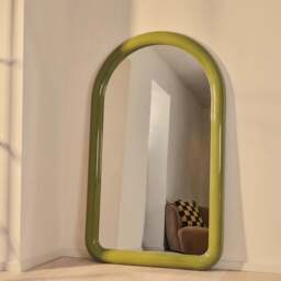 Obsidian - Full Length Arched Olive Gloss Extra Large Mirror 200cm x 120cm - thumbnail 2