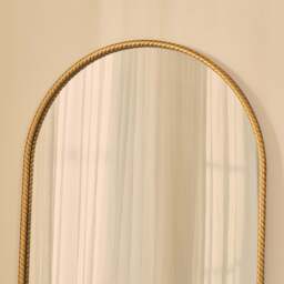 Corra - Gold Full Length Arched Rope Twist Mirror 190cm x 90cm - thumbnail 5