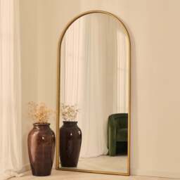 Corra - Gold Full Length Arched Rope Twist Mirror 190cm x 90cm - thumbnail 1
