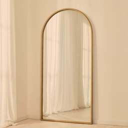 Corra - Gold Full Length Arched Rope Twist Mirror 190cm x 90cm - thumbnail 4