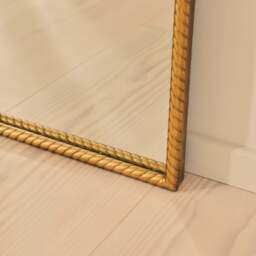 Corra - Gold Full Length Arched Rope Twist Mirror 190cm x 90cm - thumbnail 6