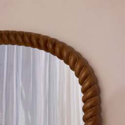 Cordelia - Warm Wood Rope Twist Full Length Arched Mirror 170cm x 80cm - thumbnail 6