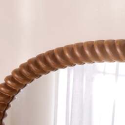 Cordelia - Warm Wood Rope Twist Full Length Arched Mirror 170cm x 80cm - thumbnail 2