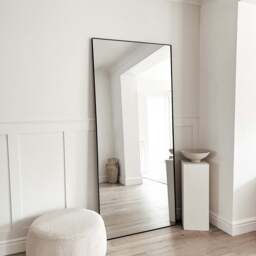 Theo - Full Length Black Rectangular Large Metal Mirror 179cm x 80cm - thumbnail 5