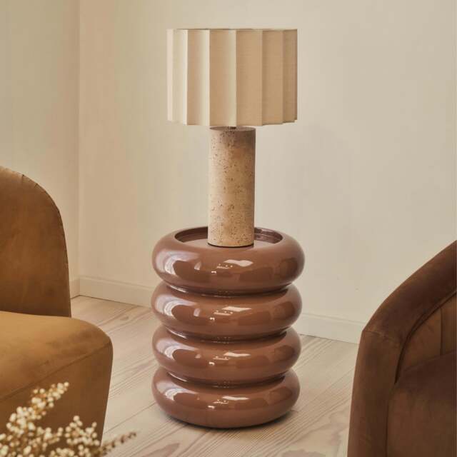 Compton - High Gloss Mocha Round Side Table - image 1
