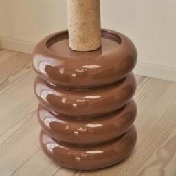 Compton - High Gloss Mocha Round Side Table - thumbnail 4