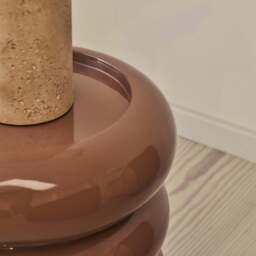 Compton - High Gloss Mocha Round Side Table - thumbnail 2
