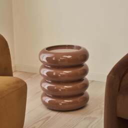 Compton - High Gloss Mocha Round Side Table - thumbnail 3