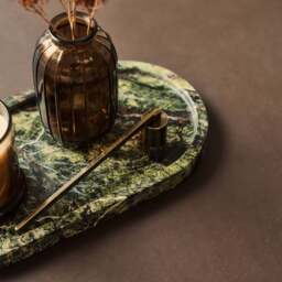 Travara - Green Marble Oval Decorative Tray - thumbnail 6