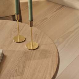 Alina - Washed Wood Round Large Wooden Coffee Table - thumbnail 3