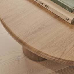 Alina - Washed Wood Round Large Wooden Coffee Table - thumbnail 5