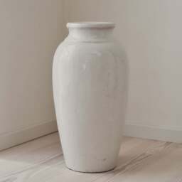 Cadira - Large Ivory Gloss Ceramic Vase - thumbnail 1