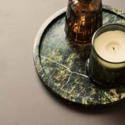 Travara - Green Marble Round Decorative Tray - thumbnail 6