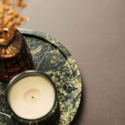 Travara - Green Marble Round Decorative Tray - thumbnail 5