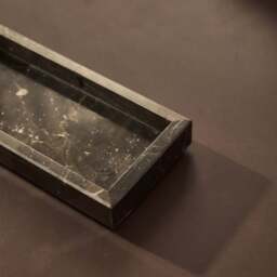 Travara - Dark Emperador Marble Rectangular Decorative Tray - thumbnail 4