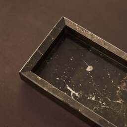 Travara - Dark Emperador Marble Rectangular Decorative Tray - thumbnail 2