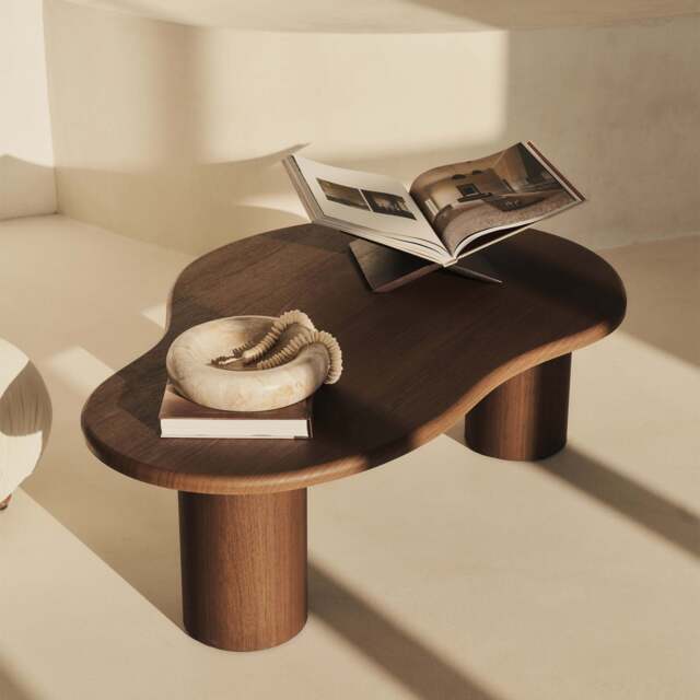 Savanna - Large Dark Wood Irregular Wooden Coffee Table - image 1