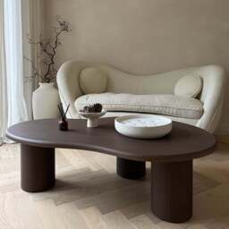 Savanna - Large Dark Wood Irregular Wooden Coffee Table - thumbnail 4