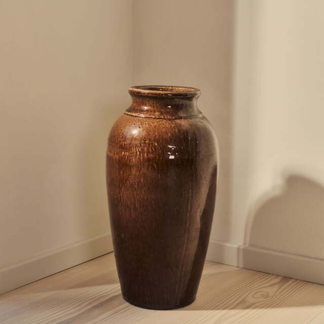 Cadira - Large Chocolate Gloss Ceramic Vase - image 1