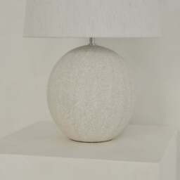 Corsica - Large Stone Ceramic Drum Shade Table Lamp - thumbnail 3