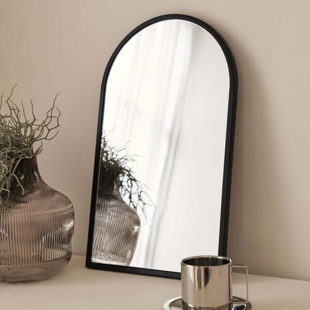 Liberty - Black Arched Metal Wall Mirror 50cm x 30cm - image 1