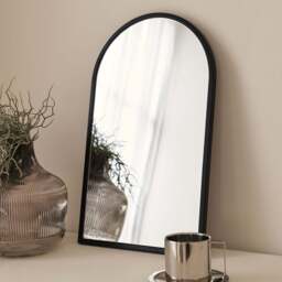 Liberty - Black Arched Metal Wall Mirror 50cm x 30cm - thumbnail 1