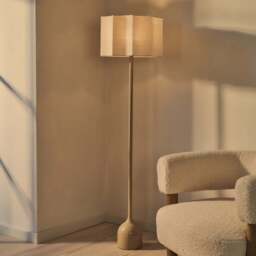 Esme - Beige Gloss Inverted Scallop Shade Floor Lamp - thumbnail 2