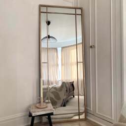 Bexley - Gold Full Length Metal Mirror 180cm x 70cm - thumbnail 1