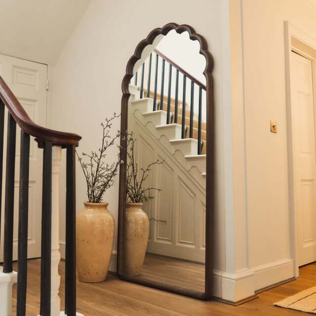 Safi - Full Length Large Arched Dark Wood Mirror 190cm x 90cm - image 1