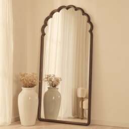 Safi - Full Length Large Arched Dark Wood Mirror 190cm x 90cm - thumbnail 2