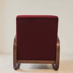 Dalton - Velvet Accent Chair Merlot Red & Dark Wood - thumbnail 5