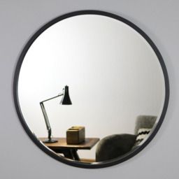 Higgins - Black Metal Modern Round Wall Mirror 100cm x 100cm - thumbnail 6