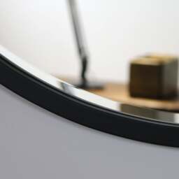 Higgins - Black Metal Modern Round Wall Mirror 100cm x 100cm - thumbnail 4