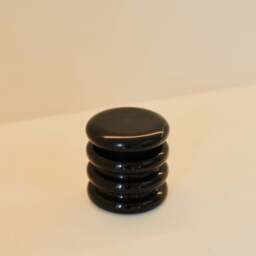 Varella - Black Marble Ribbed Decorative Storage Jar - thumbnail 1