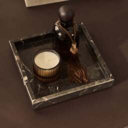 Travara - Dark Emperador Marble Square Decorative Tray - thumbnail 2