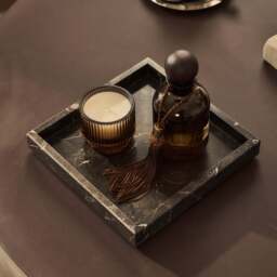 Travara - Dark Emperador Marble Square Decorative Tray - thumbnail 1