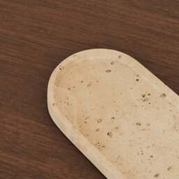Travara - Cream Travertine Oval Decorative Tray - thumbnail 6