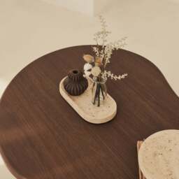 Travara - Cream Travertine Oval Decorative Tray - thumbnail 5