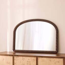 Cordelia - Dark Wood Rope Twist Rectangular Wall Mirror 100cm x 70cm - thumbnail 3