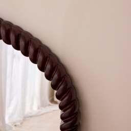 Cordelia - Dark Wood Rope Twist Rectangular Wall Mirror 100cm x 70cm - thumbnail 5