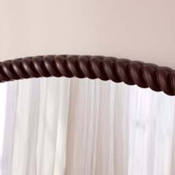 Cordelia - Dark Wood Rope Twist Rectangular Wall Mirror 100cm x 70cm - thumbnail 4